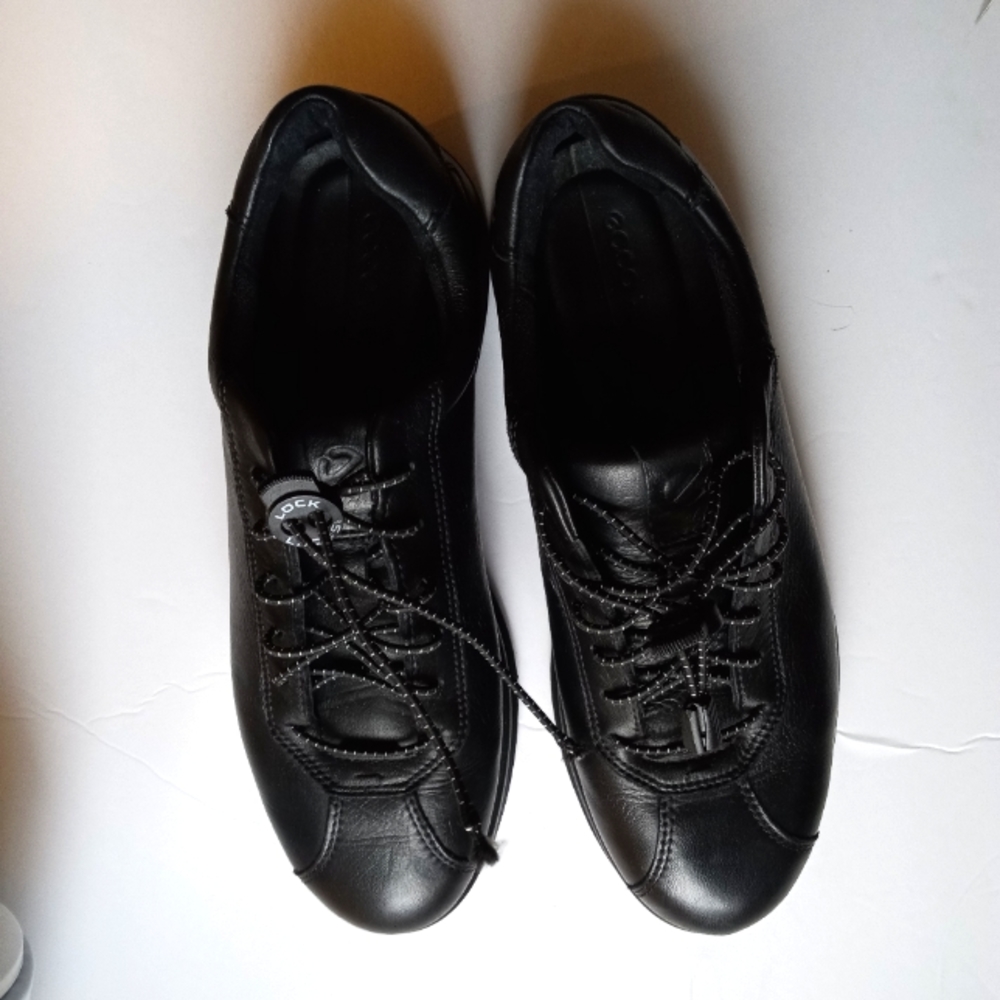 Ecco Danish Black Leather Helsinki PHORENE Form Sneakers- Size: 10.5
